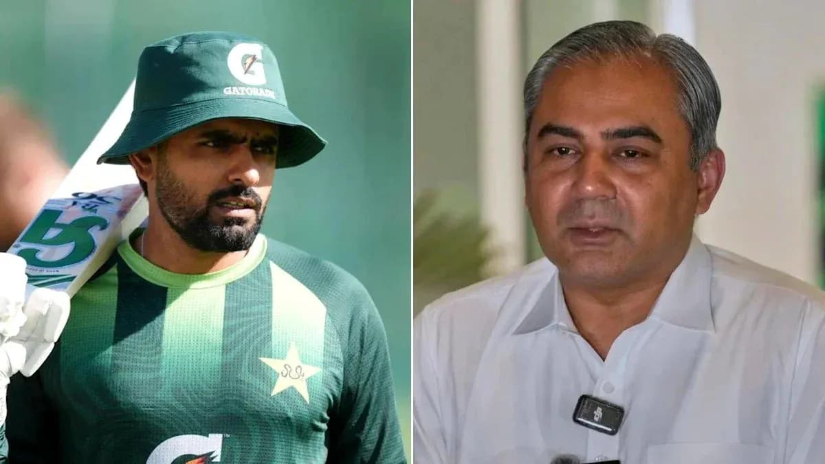 Cricketer and official speaking at event