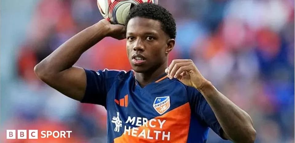 Player preparing to throw in the soccer ball
