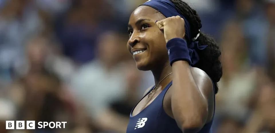 Tennis player celebrating during a match