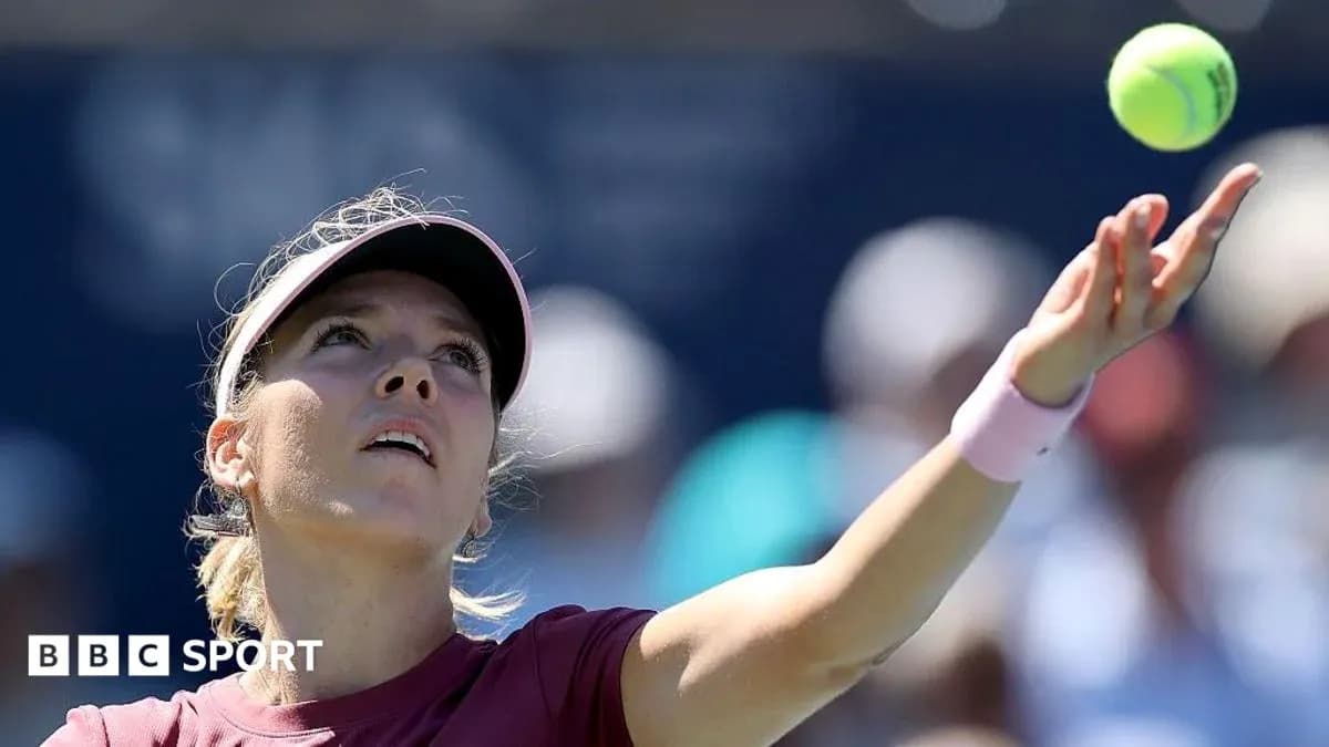Player serving the ball during tennis match
