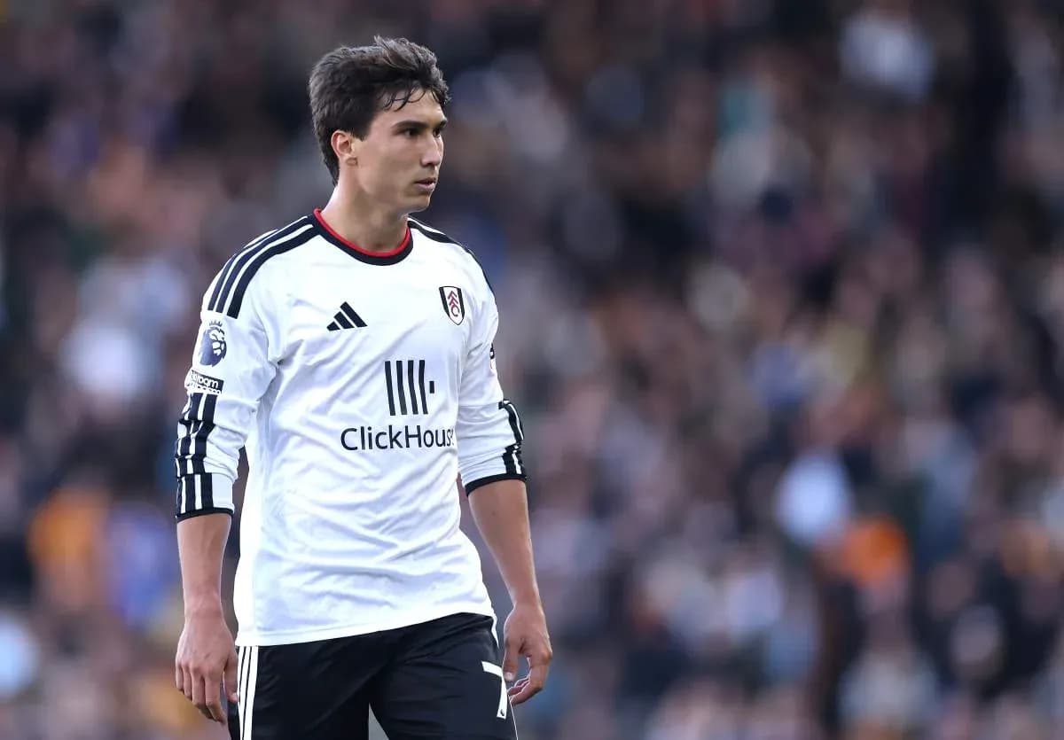 Fulham player walking on the pitch during match