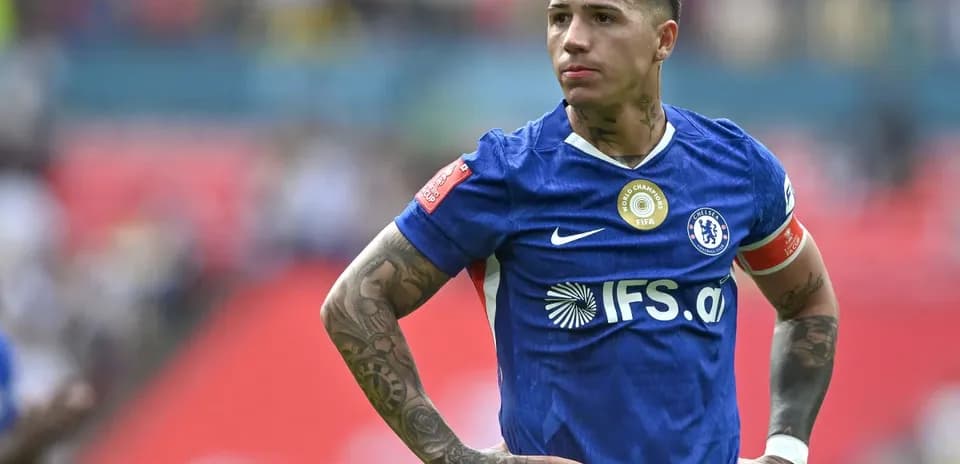 Player in blue Chelsea kit during match