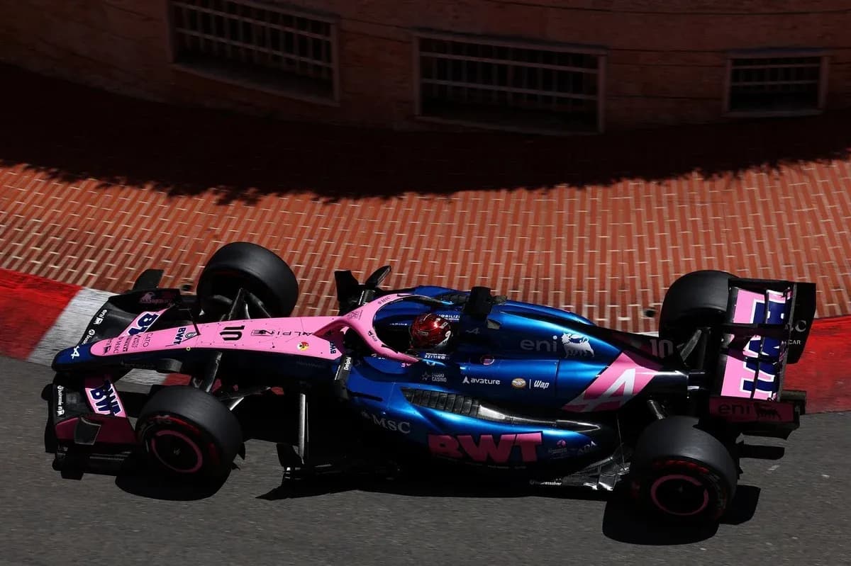 Racing car navigating a corner on the track