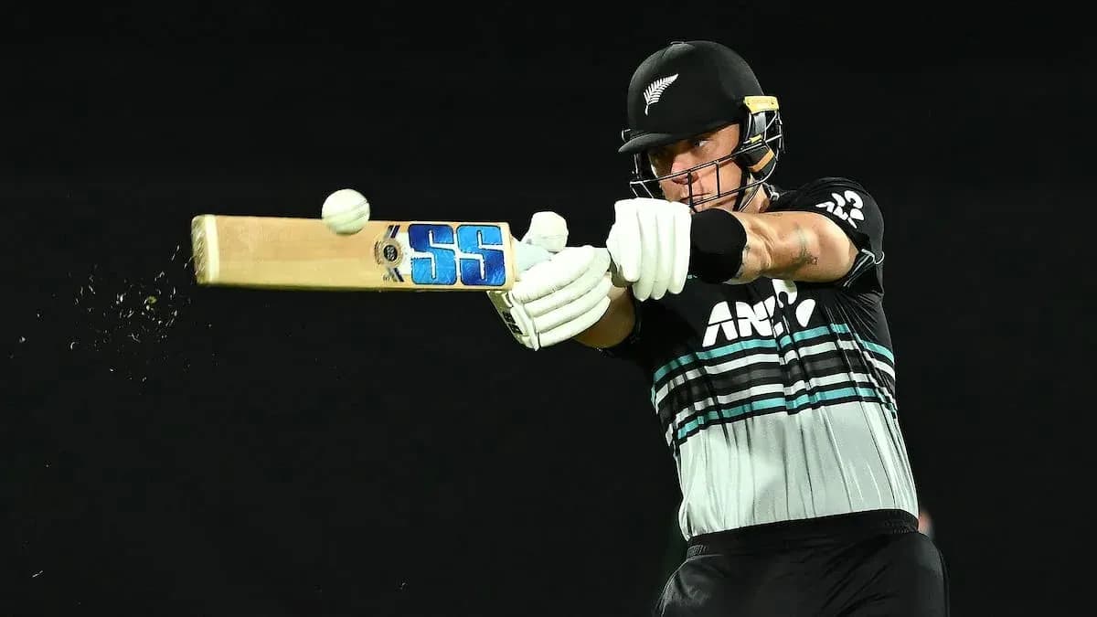 Batsman hitting a cricket ball during match