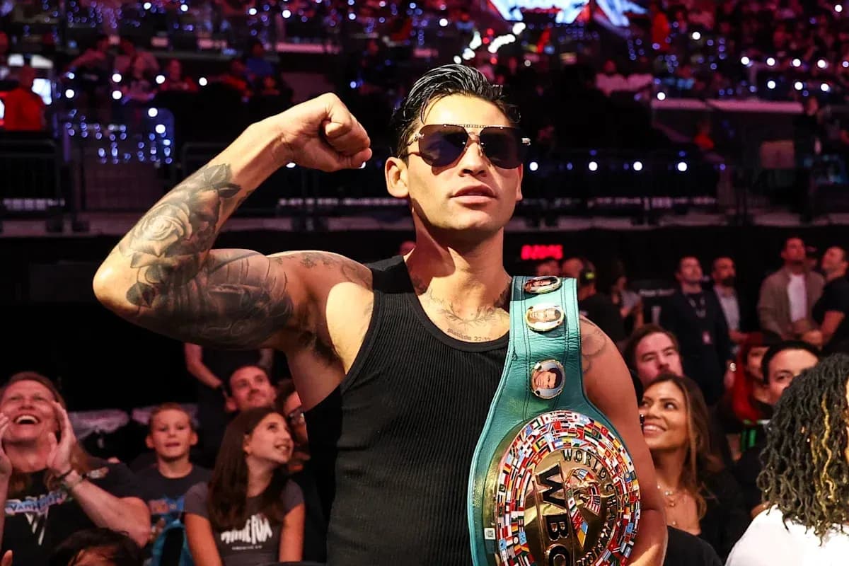 Boxer celebrating with WBC championship belt