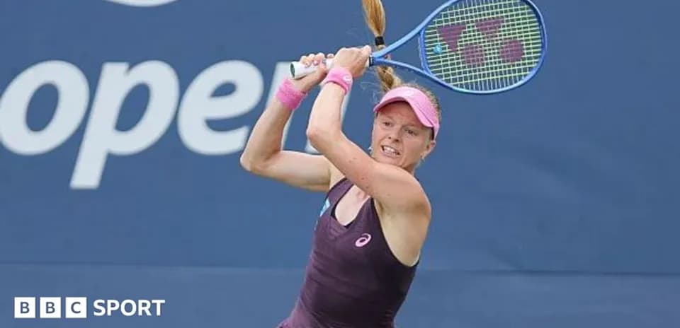 Female tennis player hitting a backhand stroke