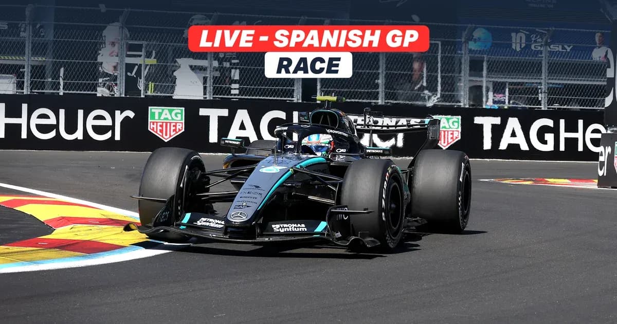 Formula 1 car racing at the Spanish Grand Prix