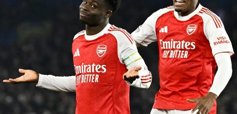 Arsenal players celebrating during a match