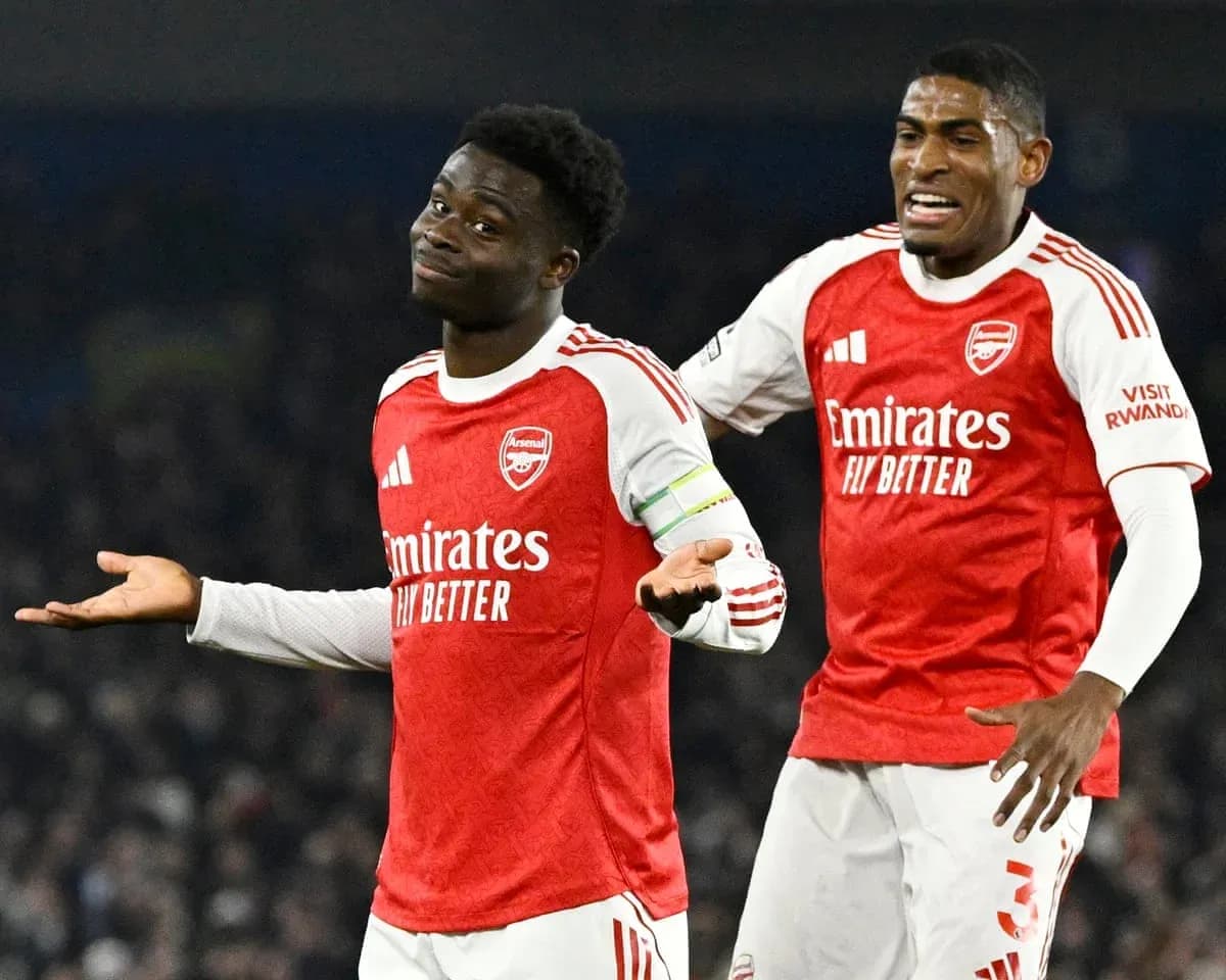 Arsenal players celebrating during a match