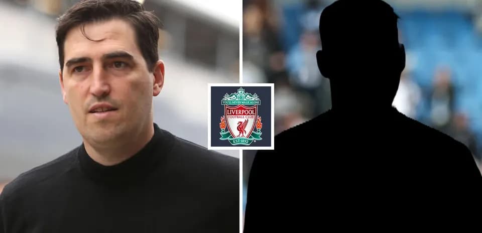 Person walking past Liverpool FC logo and silhouette