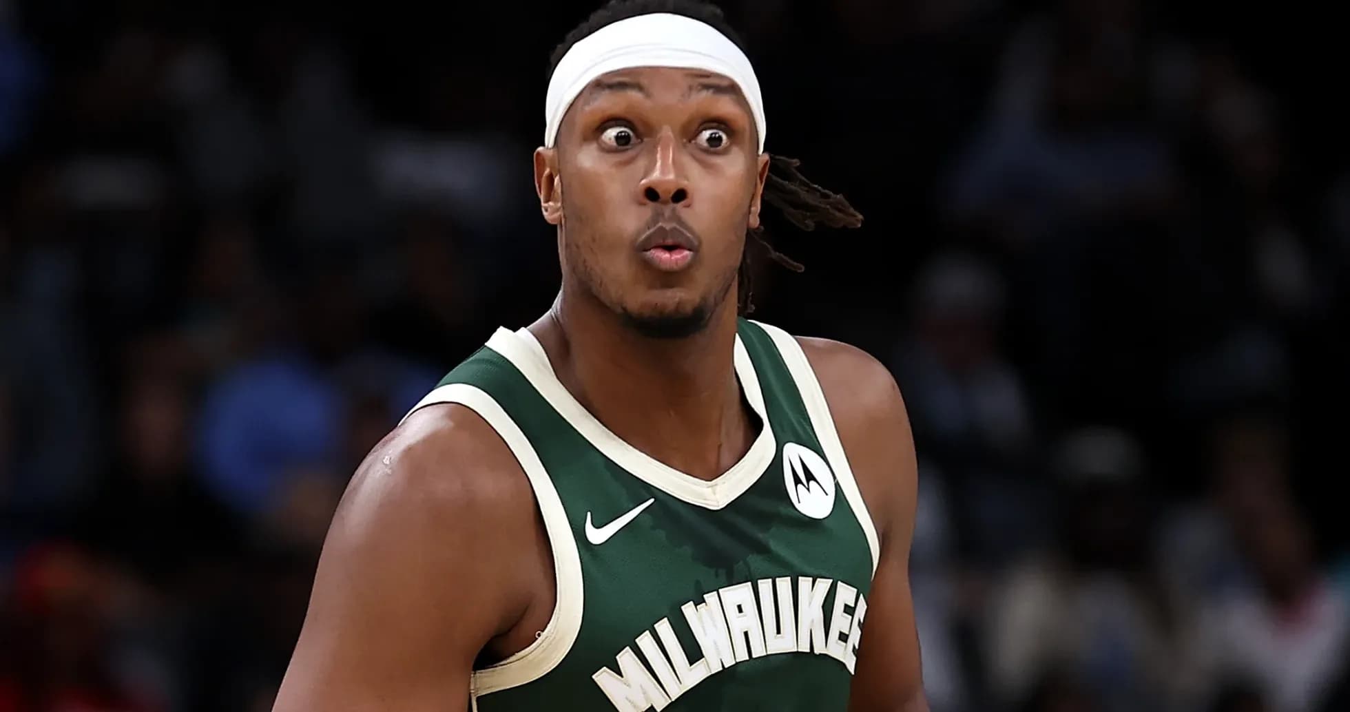 Player in Milwaukee Bucks uniform during game action