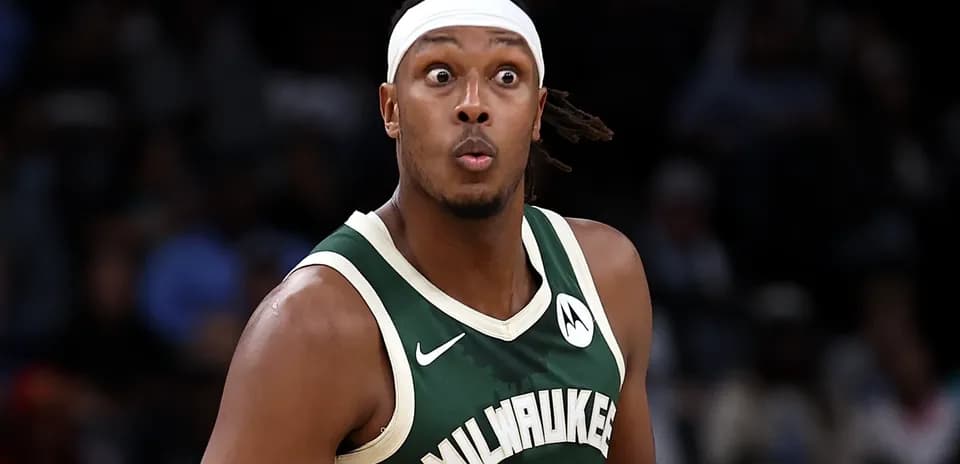 Player in Milwaukee Bucks uniform during game action