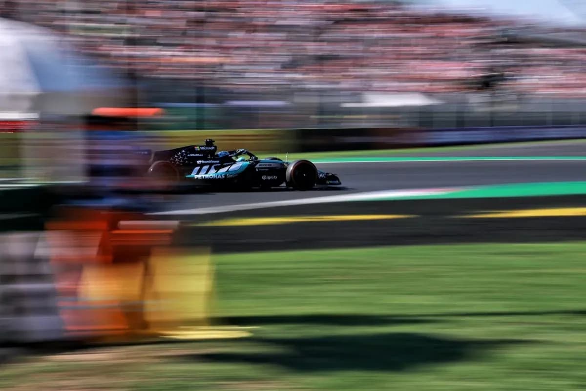 Formula 1 car racing on track during event