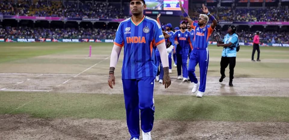 Indian cricket team celebrating after match victory