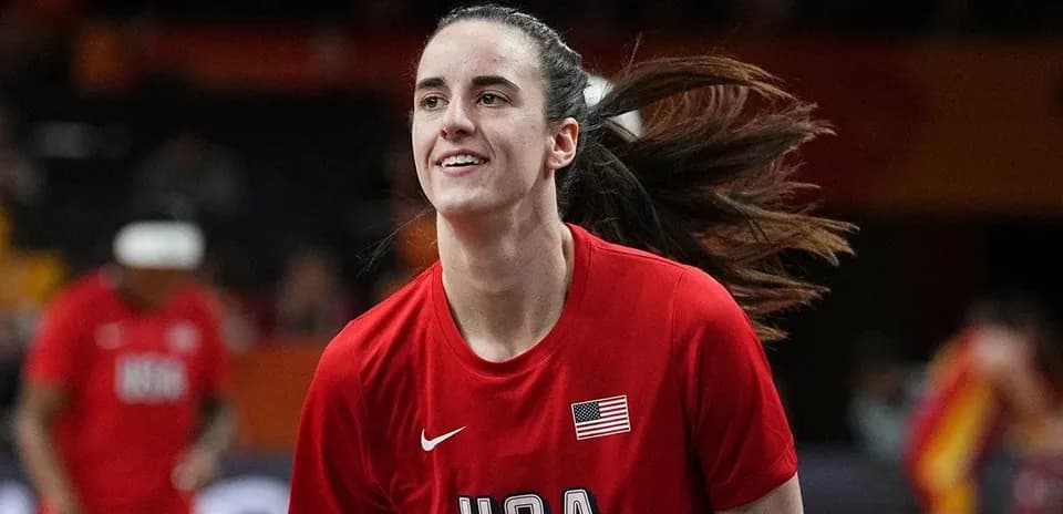 Player warming up in USA basketball jersey