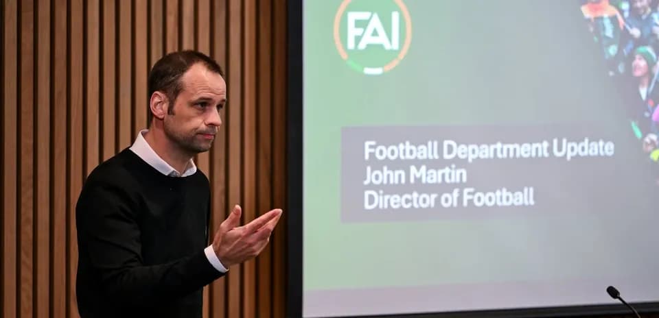 Director of Football presenting at FAI update event