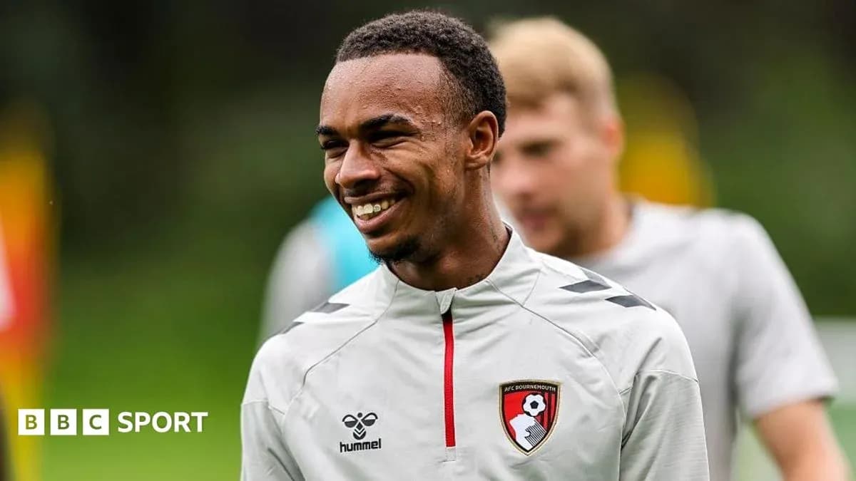 Player smiling during AFC Bournemouth training session
