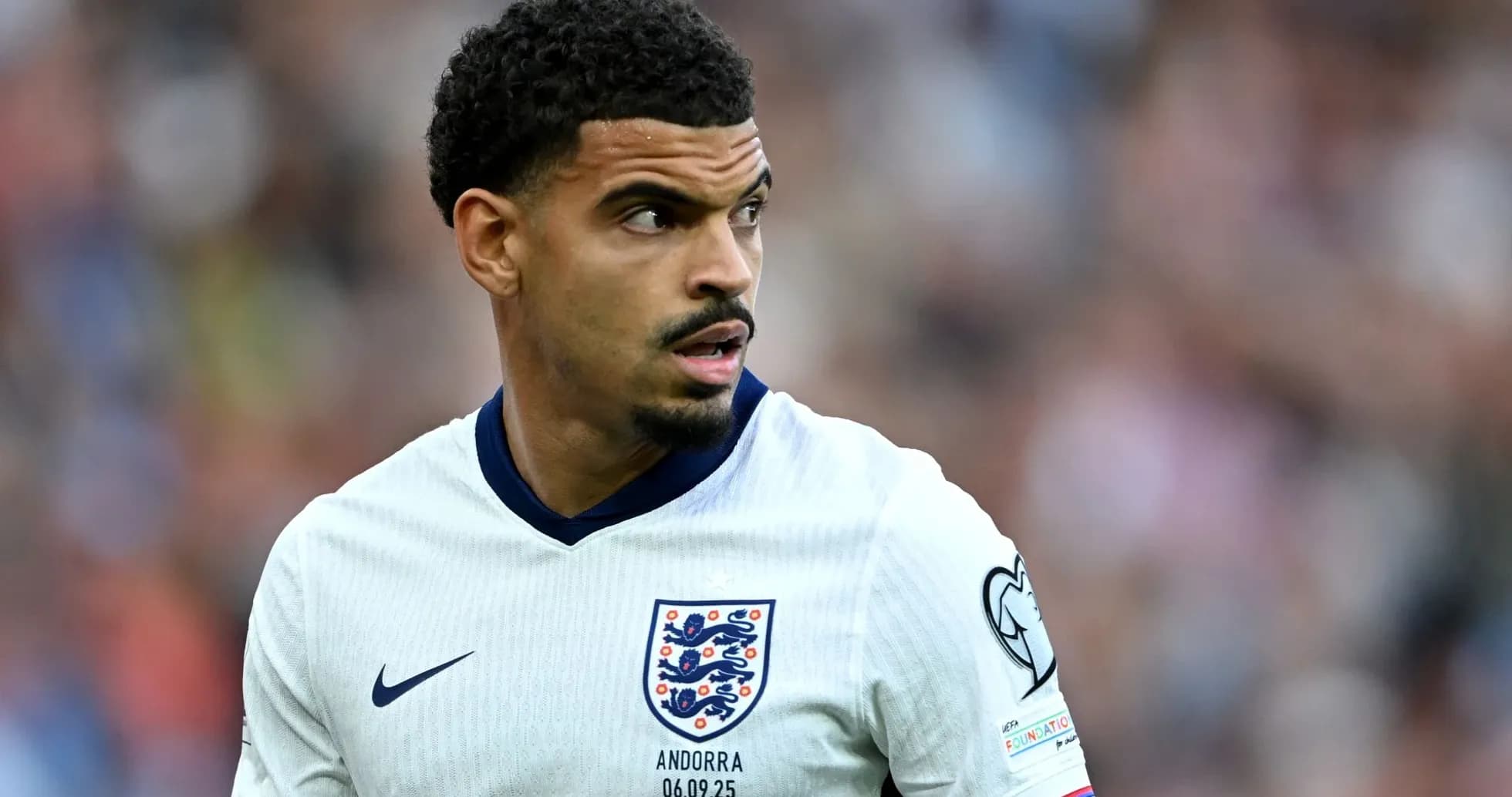 Player wearing England jersey during a match