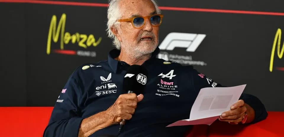 Team manager speaking at press conference in Monza
