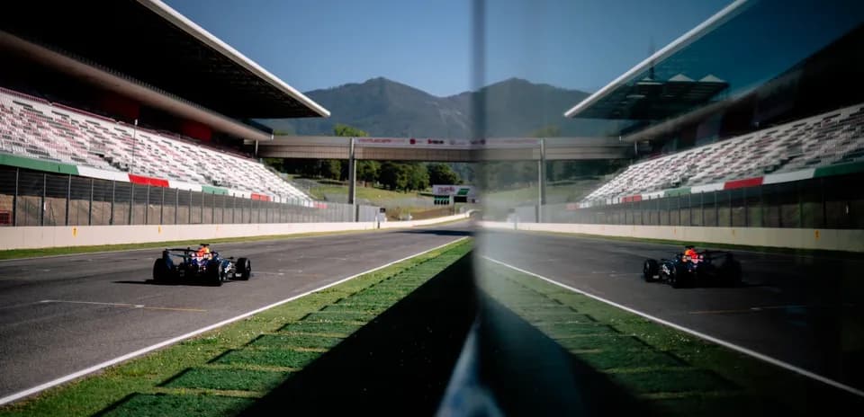 Race car on track at Circuit de Barcelona