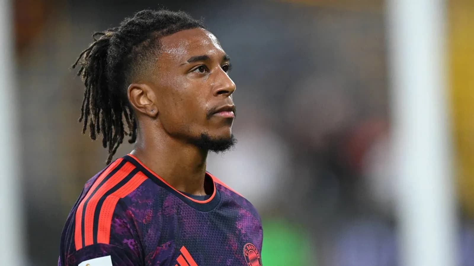 Player in Bayern Munich kit during match warm-up