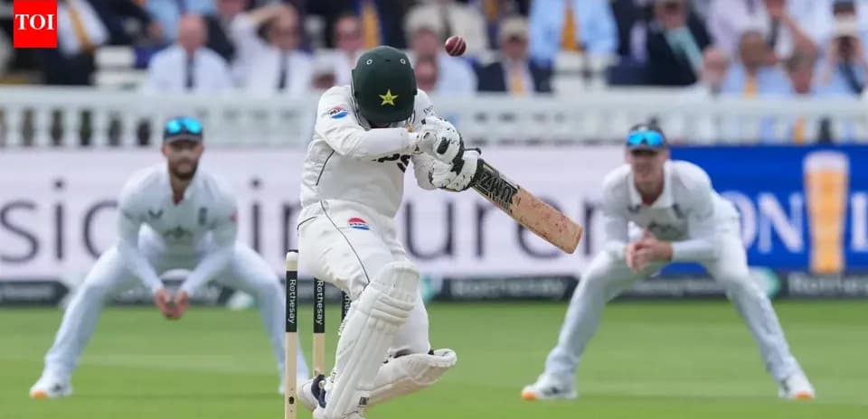 Batsman dodging a bouncer during cricket match