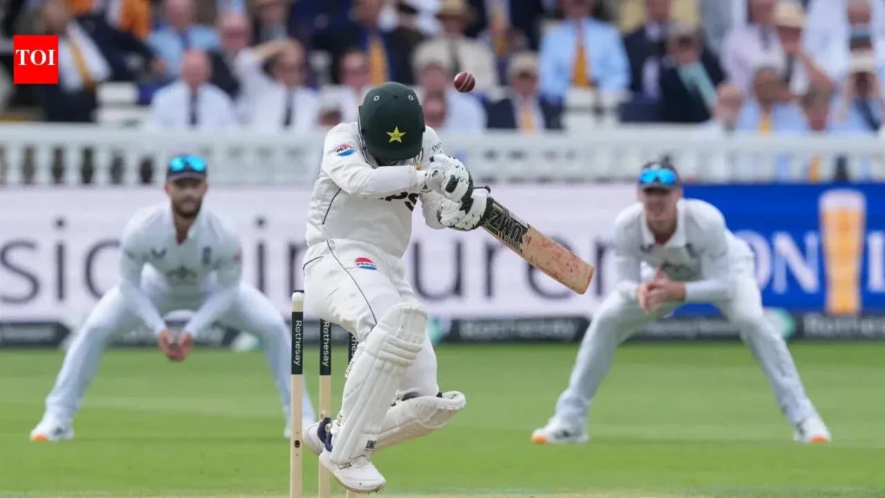 Batsman dodging a bouncer during cricket match