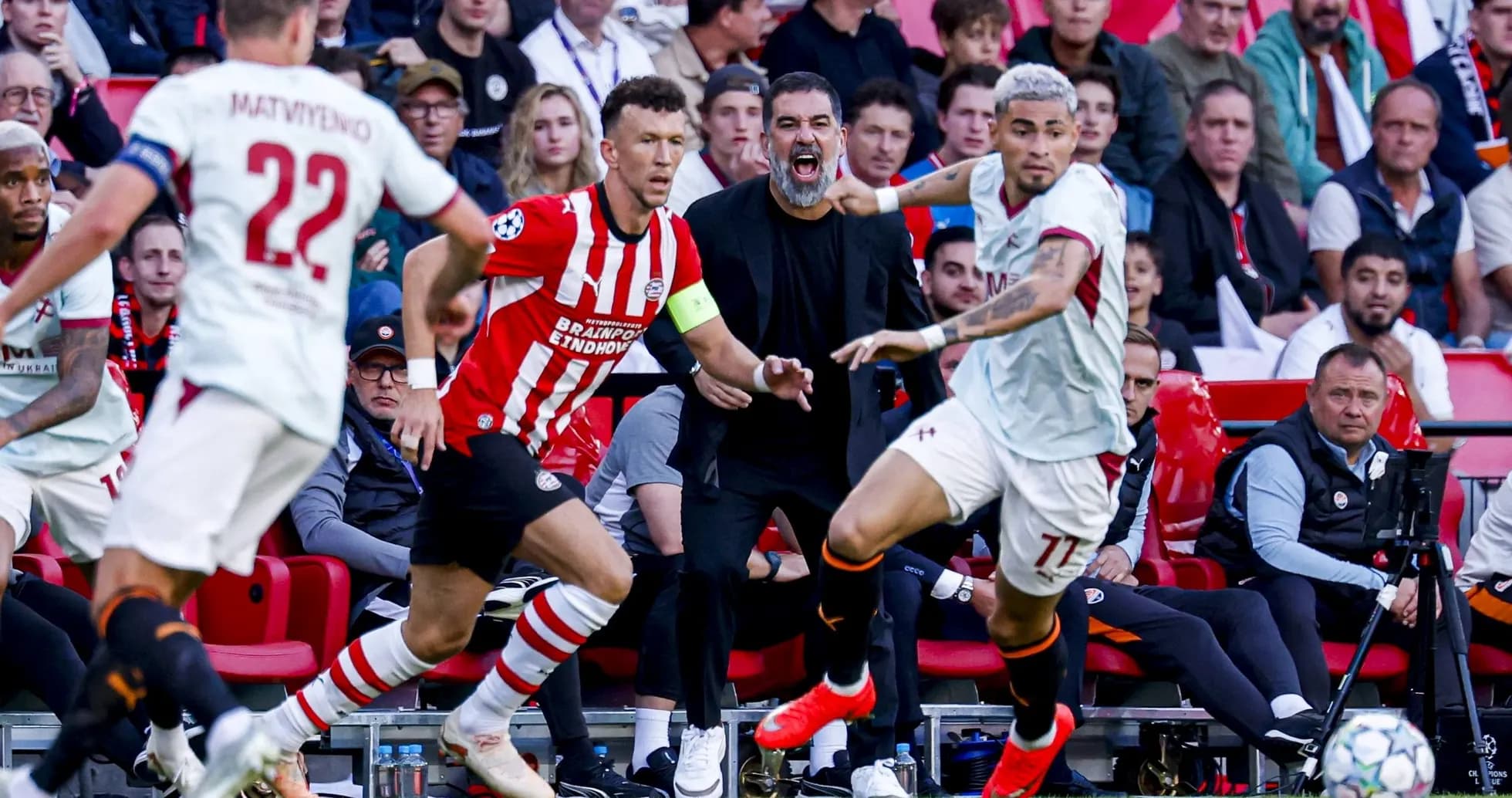 Players in action during UEFA Champions League match