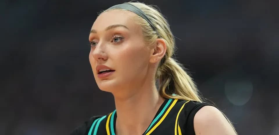 Basketball player focused during game action