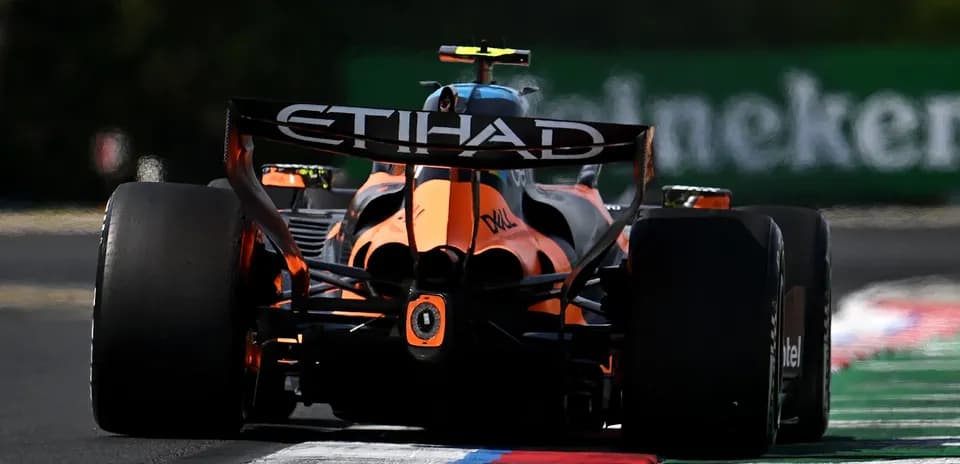 Formula 1 car on track during race event
