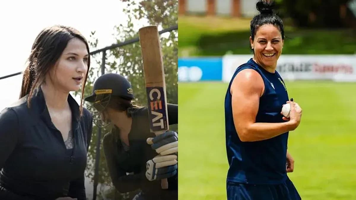 Two women cricketers preparing for practice session