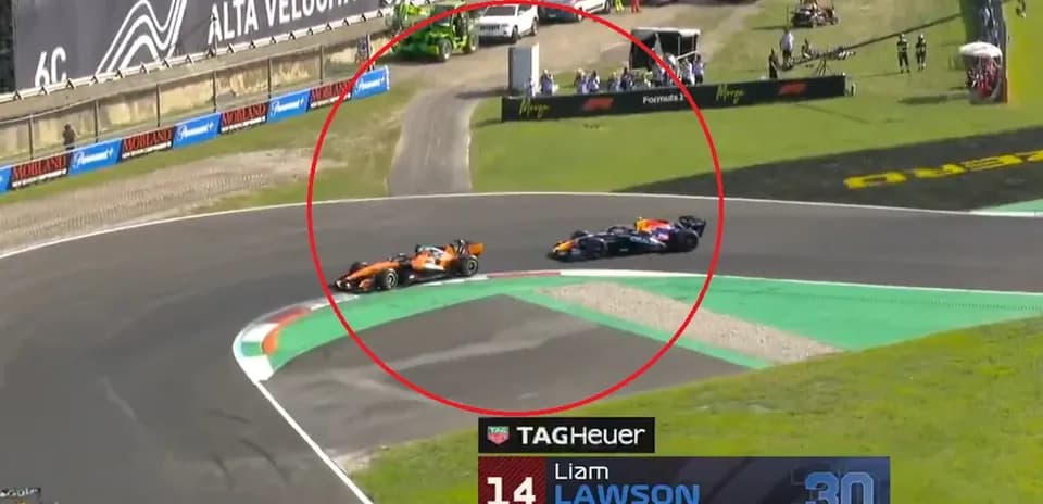 Liam Lawson and another driver racing on track