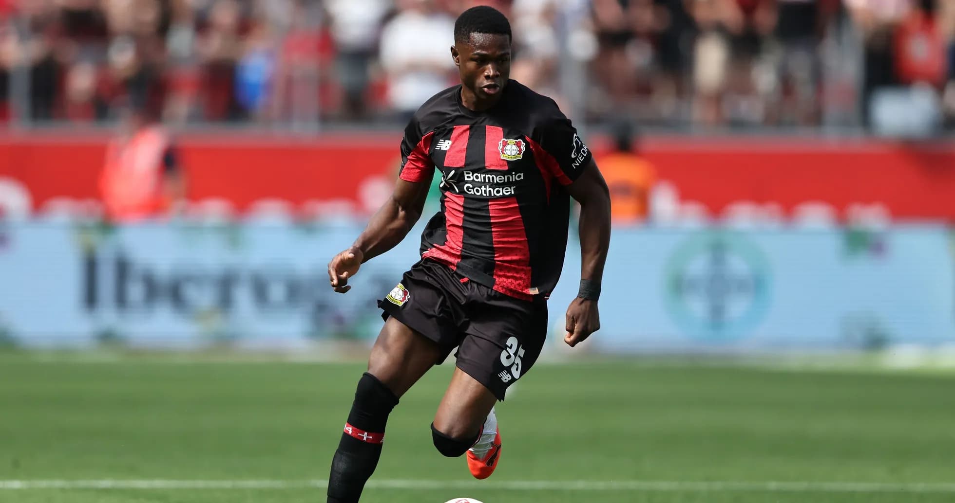 Player dribbling the ball during a match