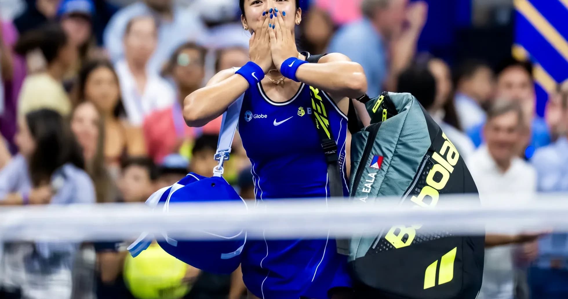 Player celebrating after winning a match at tournament