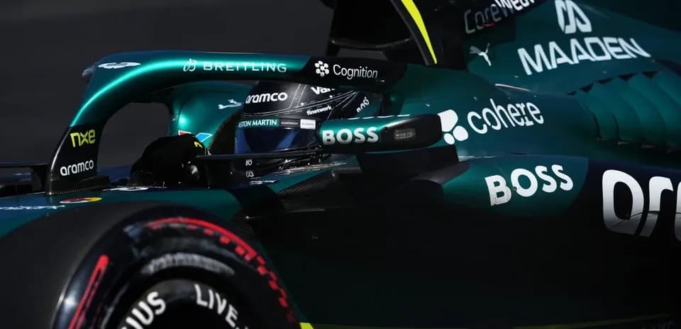 Aston Martin Formula 1 car in action on track