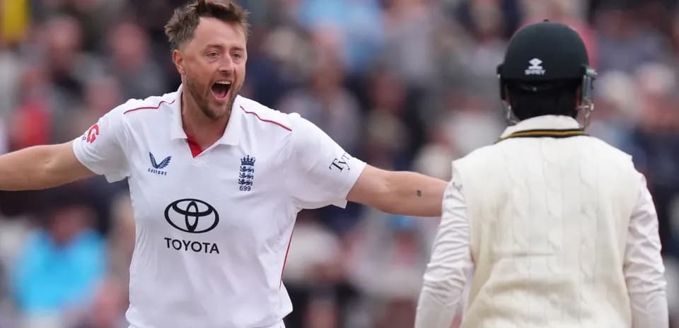 Bowler celebrating after taking a wicket during match