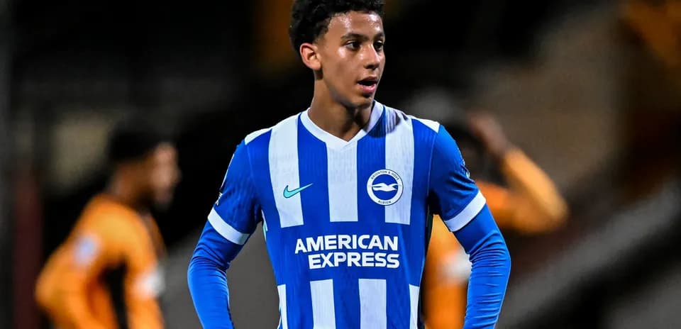 Brighton player in blue and white jersey during match