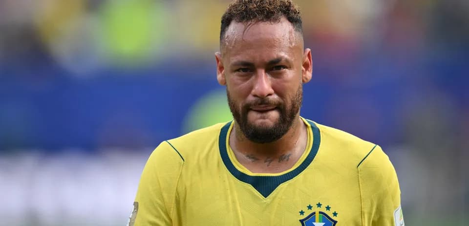 Neymar wearing Brazil jersey during a match
