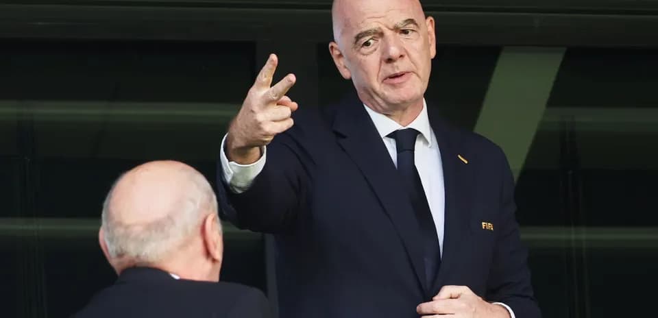 FIFA president gesturing during a discussion