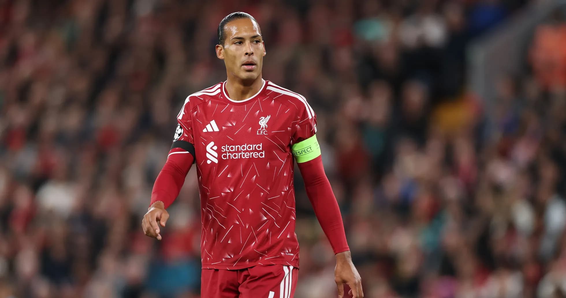 Player in Liverpool kit during match at Anfield