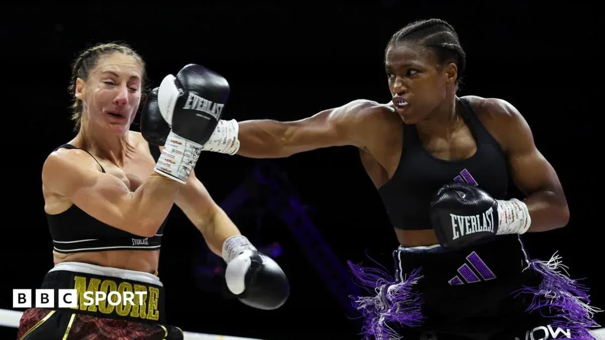 Boxer delivering a punch during a match