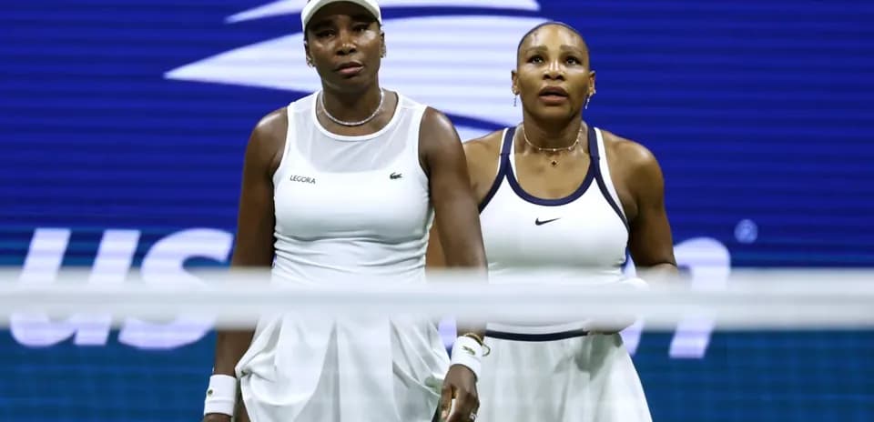 Venus and Serena Williams during a tennis match
