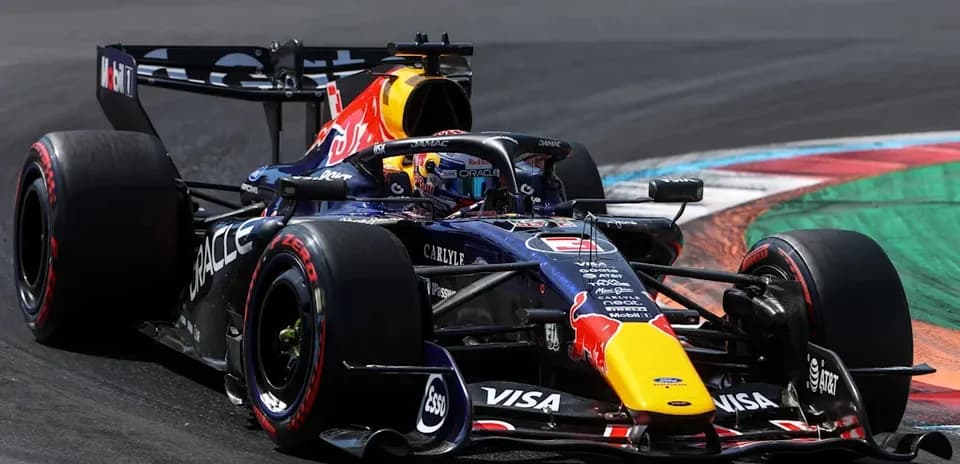 Red Bull Racing car navigating a track corner