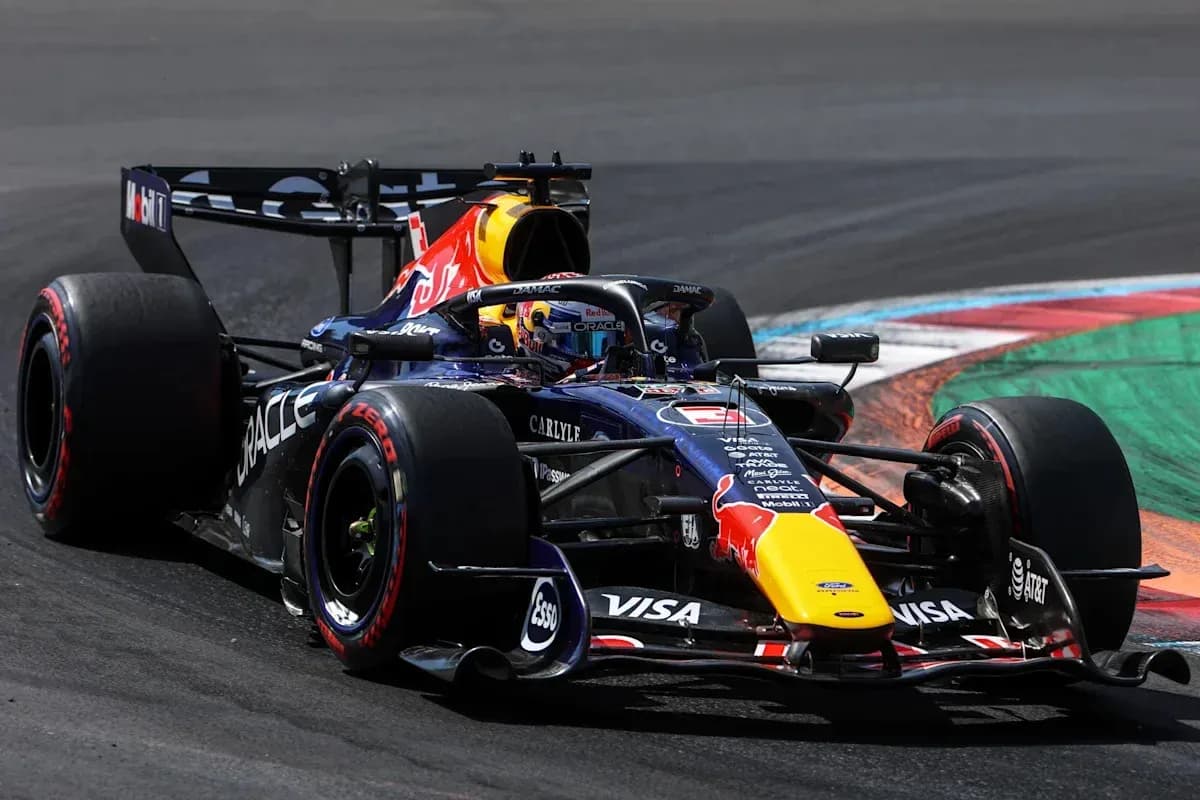 Red Bull Racing car navigating a track corner