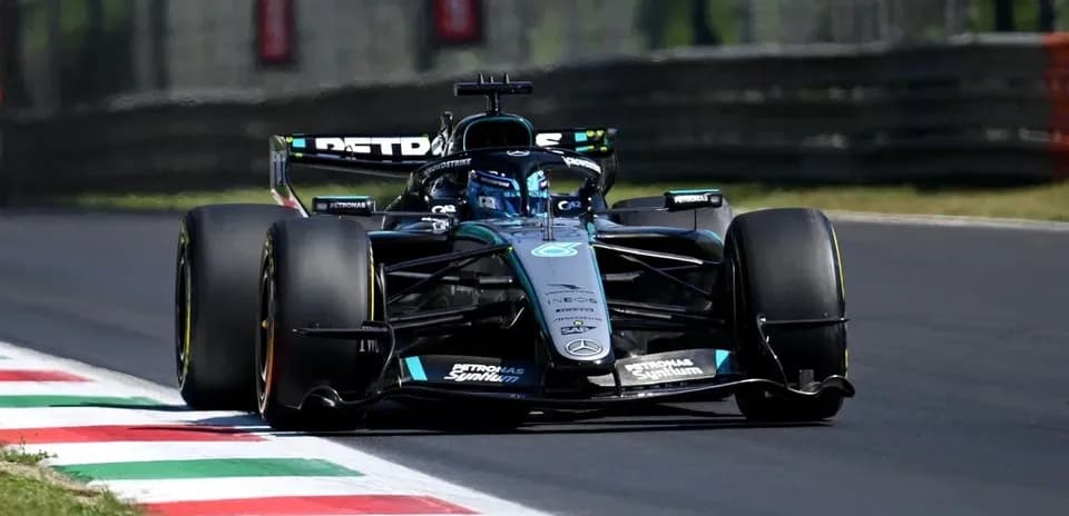 Mercedes Formula 1 car on track during race