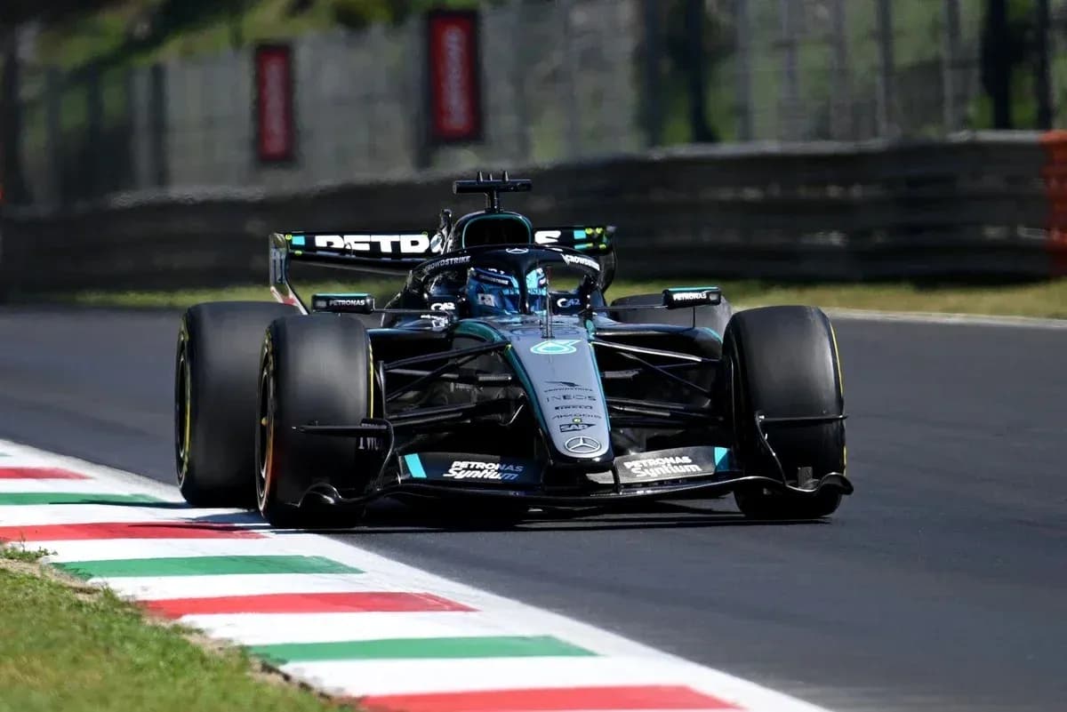 Mercedes Formula 1 car on track during race