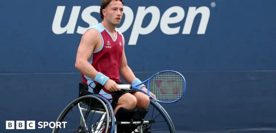 Wheelchair tennis player on court at US Open