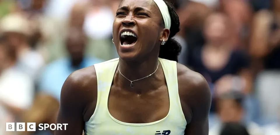 Tennis player celebrating during match at tournament