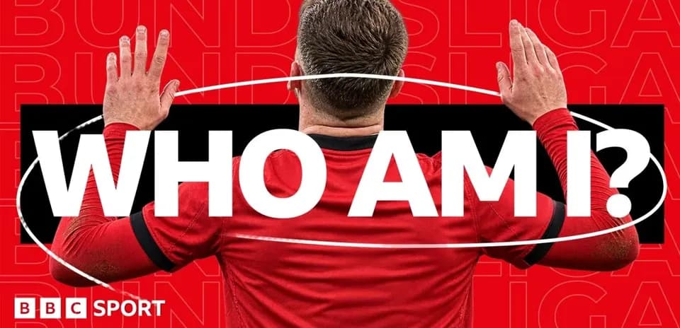 Player raising hands with Bundesliga graphic background