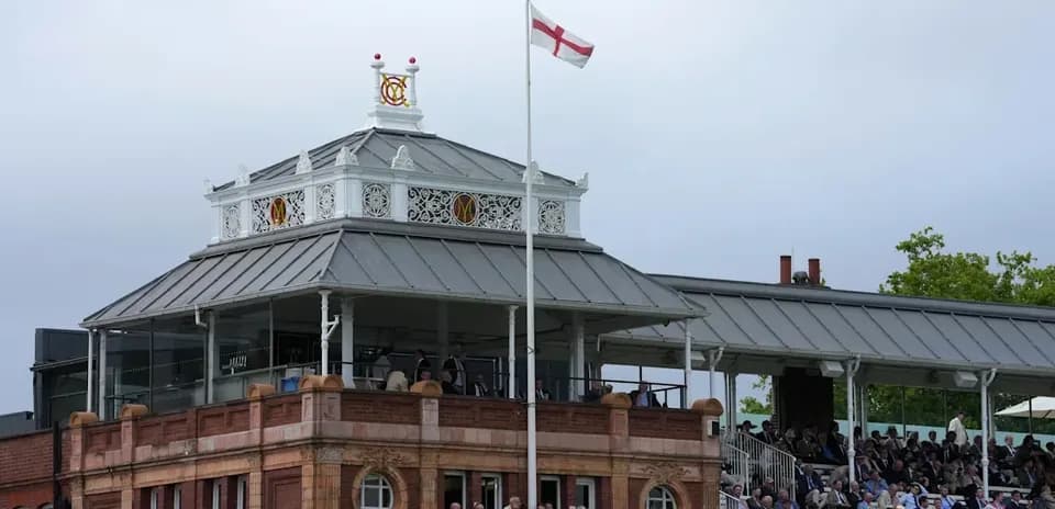 View of the Lord's Cricket Ground pavilion with spectators